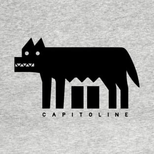 Minimalist design of Capitoline Wolf. Art in black ink T-Shirt